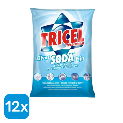 12x Tricel Zilver Soda Fijn - 1 kg