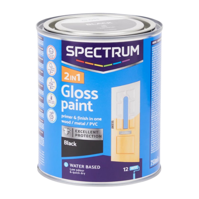 Spectrum Hoogglans Lak Zwart - 750 ml