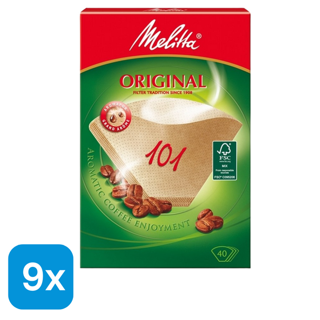 9x Melitta Koffiefilters 101 Bruin - 40 stuks