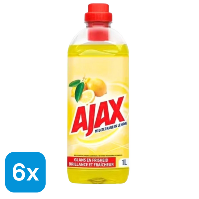6x Ajax Allesreiniger Mediterranean Limoen - 1 liter