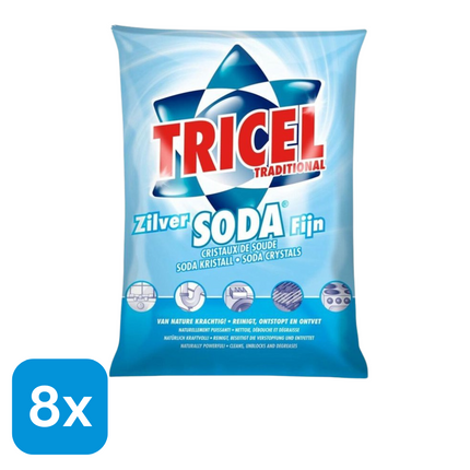 8x Tricel Zilver Soda Fijn - 1 kg