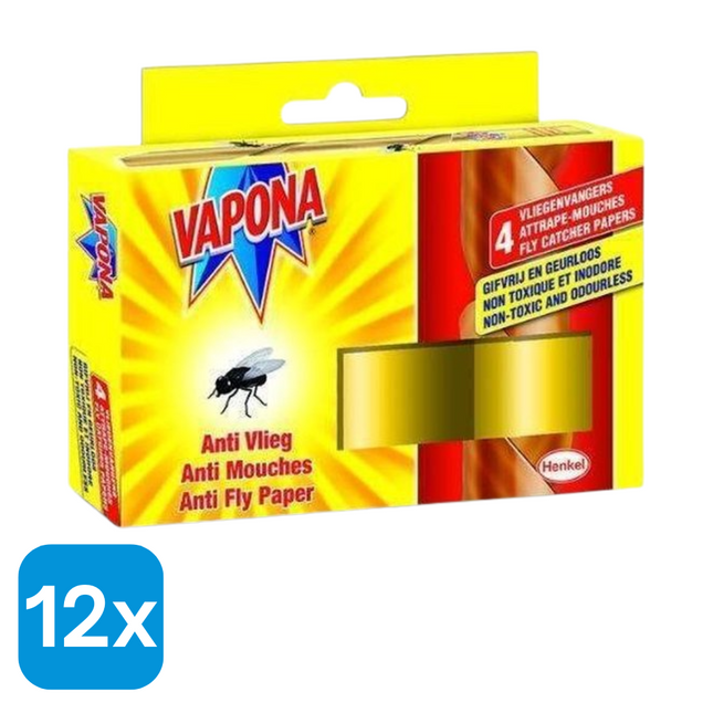 12x Vapona Vliegenvangers - 4 stuks
