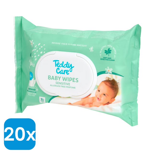 20x Teddy Care Babydoekjes - 90 stuks