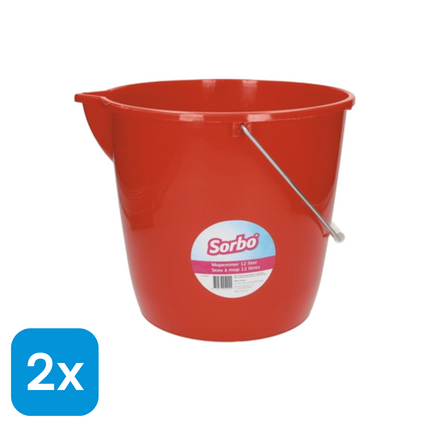 2x Sorbo Mopemmer Rood 12L