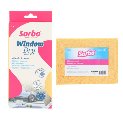 2x Sorbo Wonderzeem + 2xViscose Schoonmaakspons