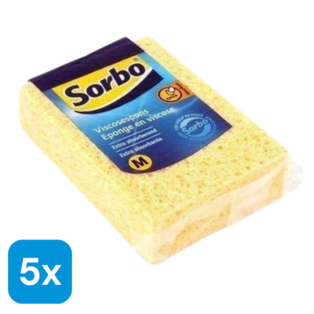 5x Sorbo Viscose Schoonmaakspons