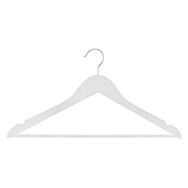Houten Kledinghangers Wit - 5 stuks