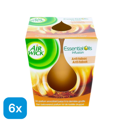 6x Air Wick Geurkaars Anti-tabak - 105 gr
