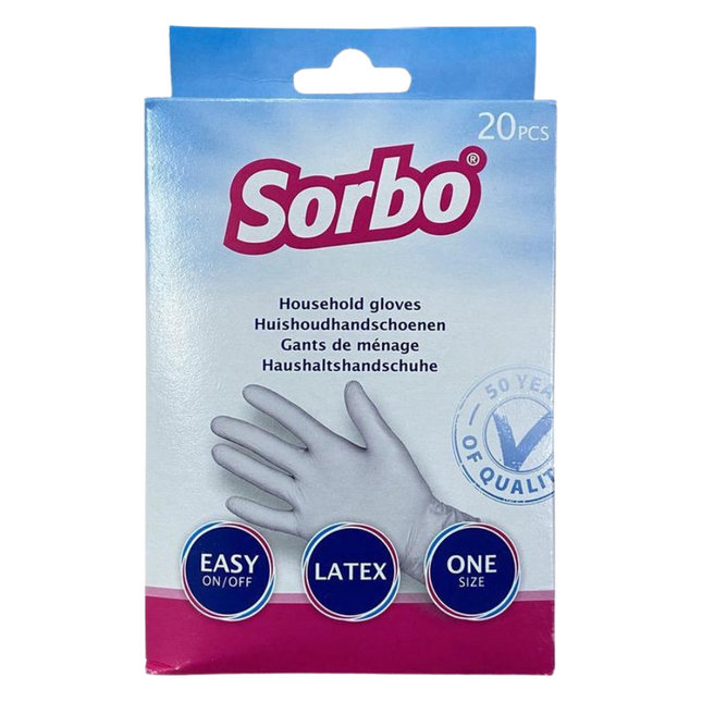 Sorbo Latex Huishoudhandschoenen - 20 stuks