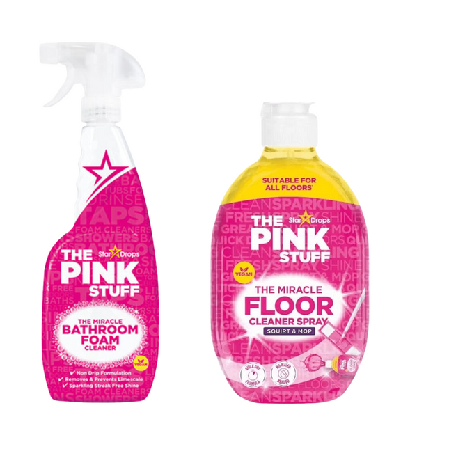 The Pink Stuff Badkamerreiniger - 750 ml + The Pink Stuff Vloerreiniger - 750 ml