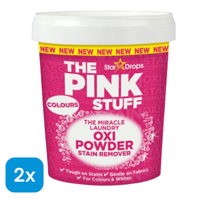 2x The Pink Stuff Vlekverwijderaar Gekleurde Was - 1 kg
