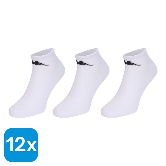 12x Kappa Sneakersokken Wit Maat 43-46
