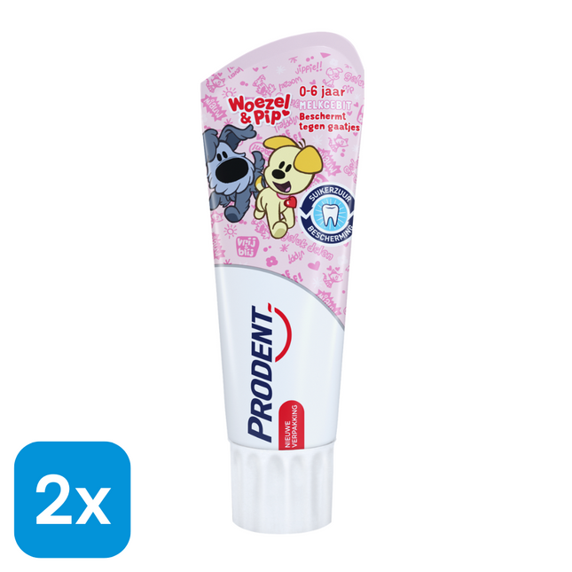 2x Prodent Tandpasta Woezel & Pip 0-6 jaar - 75 ml