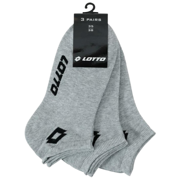 Lotto Sneakersokken Grijs Maat 35-38 - 3 paar