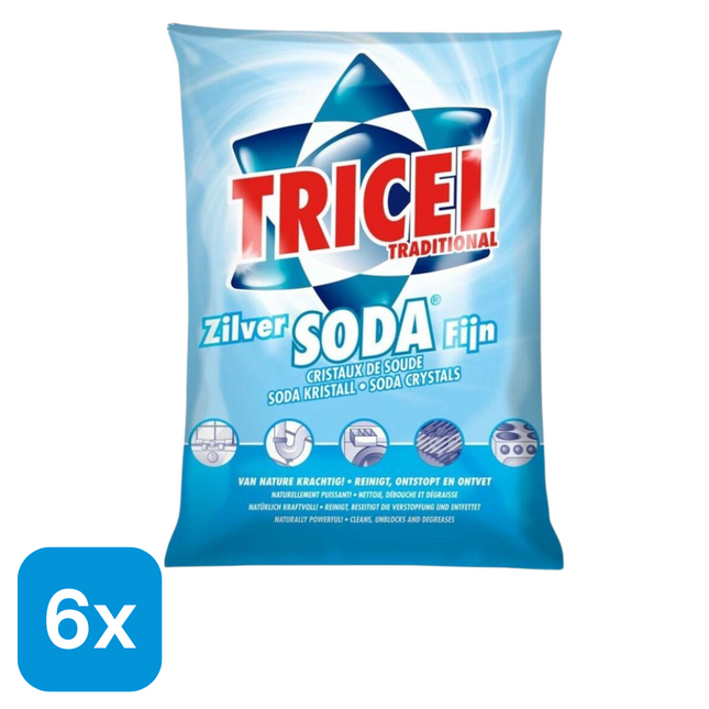 6x Tricel Zilver Soda Fijn - 1kg