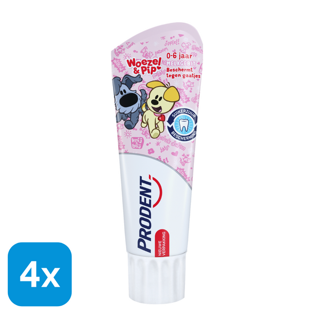 4x Prodent Tandpasta Woezel & Pip 0-6 jaar - 75 ml