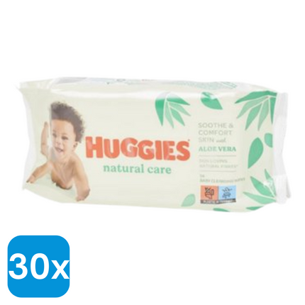 30x Huggies Babydoekjes Natural Care - 56 stuks