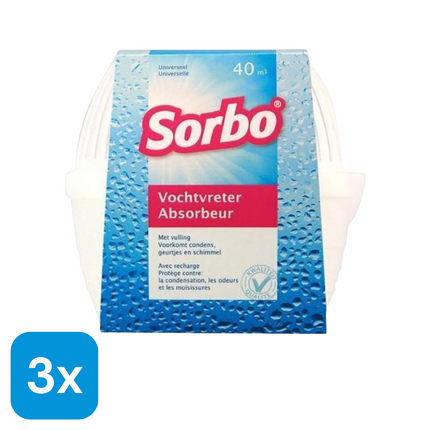 3x Sorbo Vochtvanger met Navulling - 400 gr