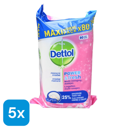 5x Dettol Schoonmaakdoekjes Kersenbloesem - 80 stuks