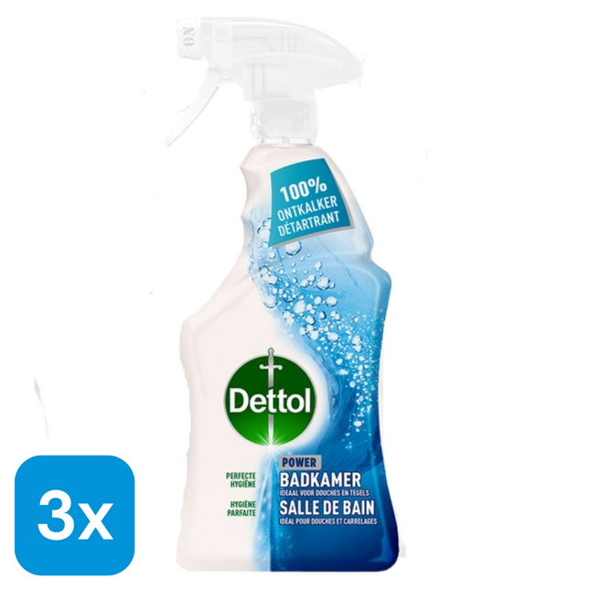 3x Dettol Power Badkamerreiniger Spray - 750 ml