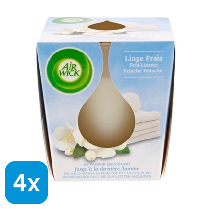 4x Air Wick Geurkaars Fris Linnen - 105 gr