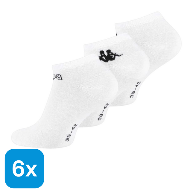6x Kappa Sneakersokken Wit Maat 39-42