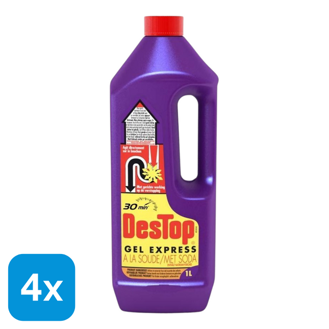 4x Destop Gel Express Ontstopper - 1,25 liter