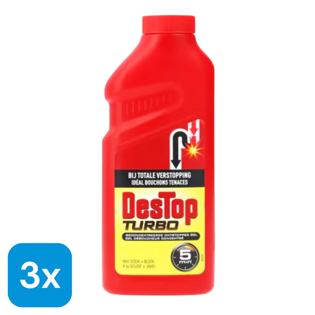 3x Destop Turbo Ontstopper - 500 ml