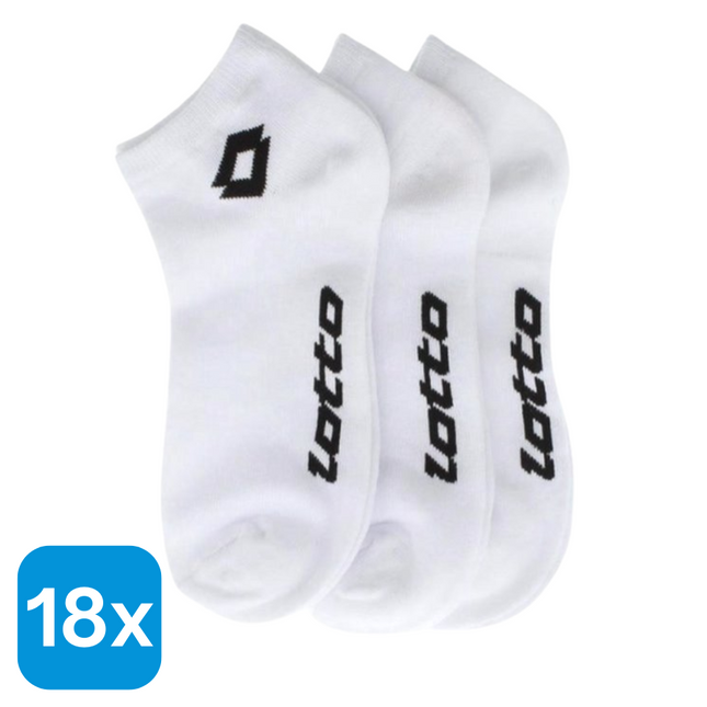 18x Lotto Sneakersokken Wit Maat 35-38