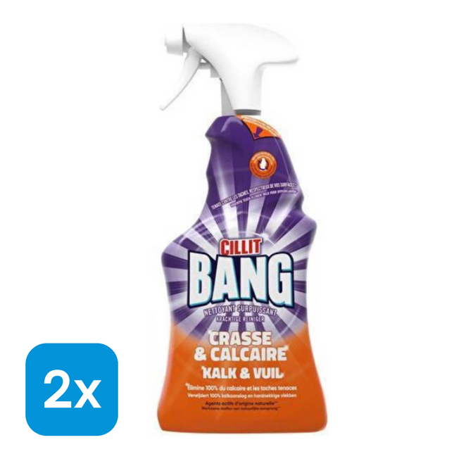 2x Cillit Bang Kalk & Vuil Spray - 750 ml