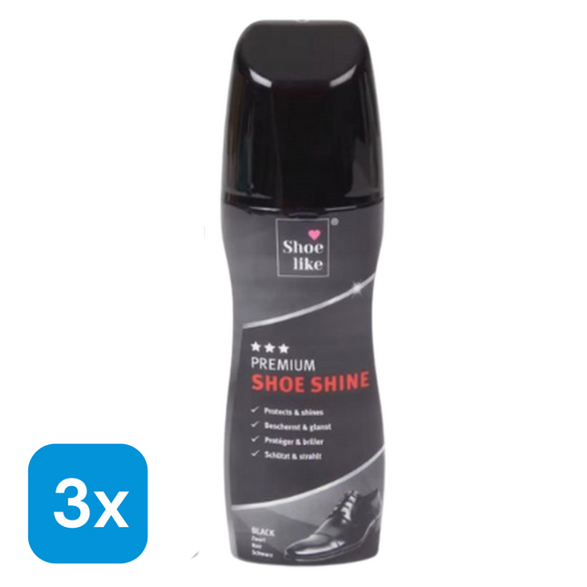 3x Shoe Like Schoenpoets Zwart - 75 ml