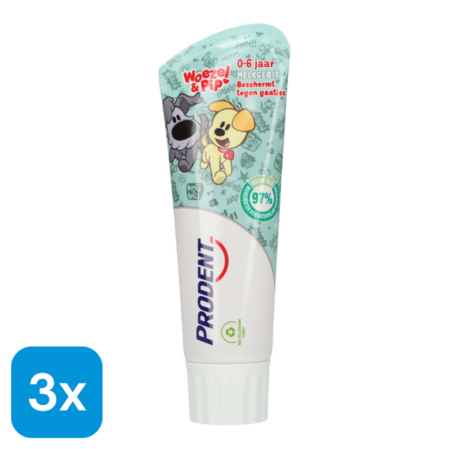 3x Prodent Tandpasta Woezel & Pip 0-6 jaar - 75 ml