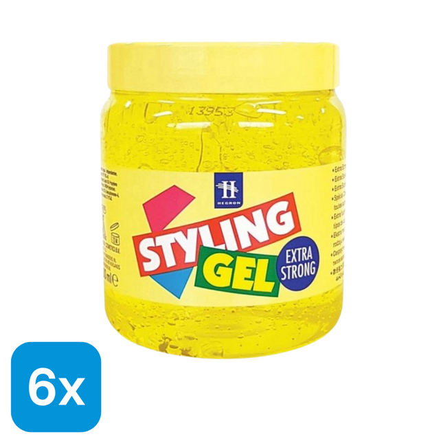 6x Hegron Styling Haargel Extra Strong - 1 liter