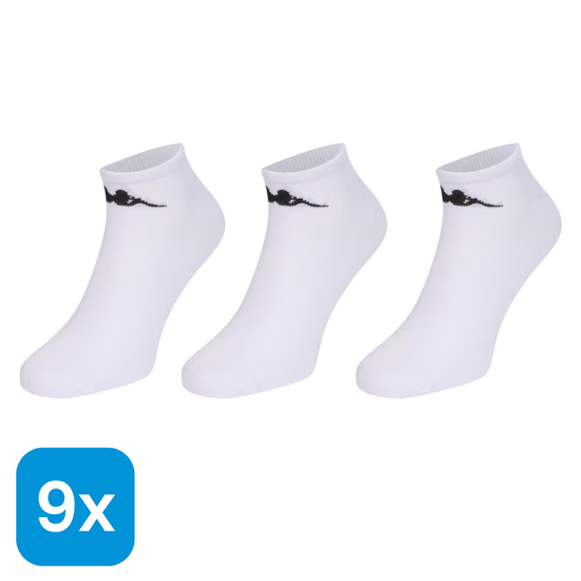 9x Kappa Sneakersokken Wit Maat 43-46