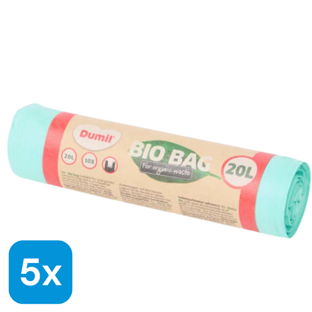5x Dumil Bio Afvalzakken 20L - 10 stuks