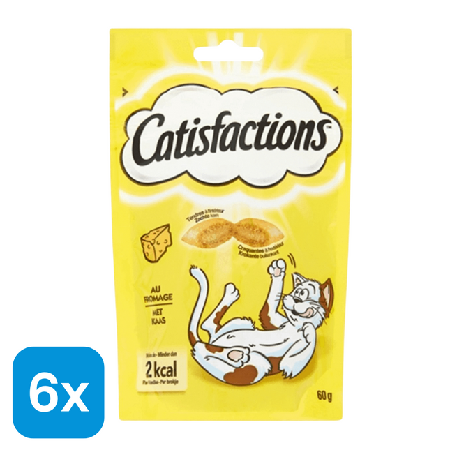 6x Catisfactions Kattensnack Kaas - 60 gr