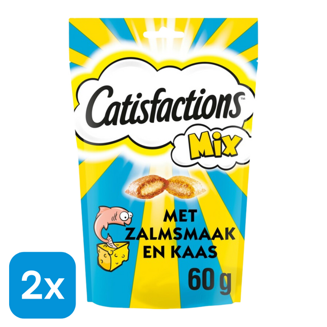 2x Catisfactions Kattensnack Zalm/Kaas - 60 gr