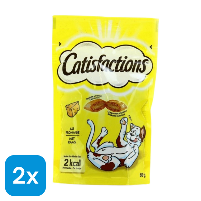2x Catisfactions Kattensnack Kaas - 60 gr