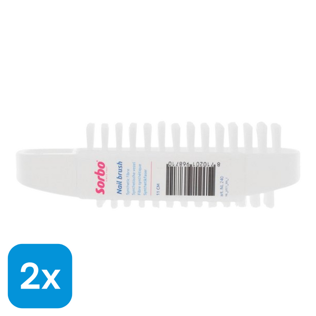 2x Sorbo Nagelborstel Kunststof