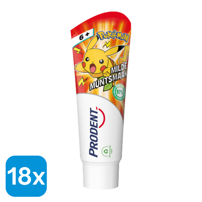 18x Prodent Tandpasta Pokémon 6+ jaar - 75 ml