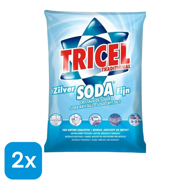 2x Tricel Zilver Soda Fijn - 1 kg