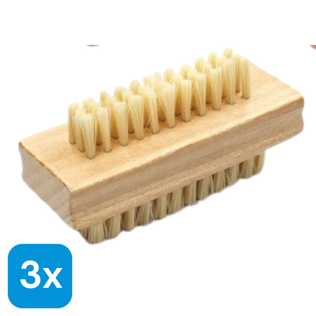 3x Nagelborstel Hout