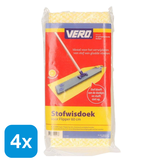 4x Vero Stofwisdoek met Citroengeur - 25 stuks