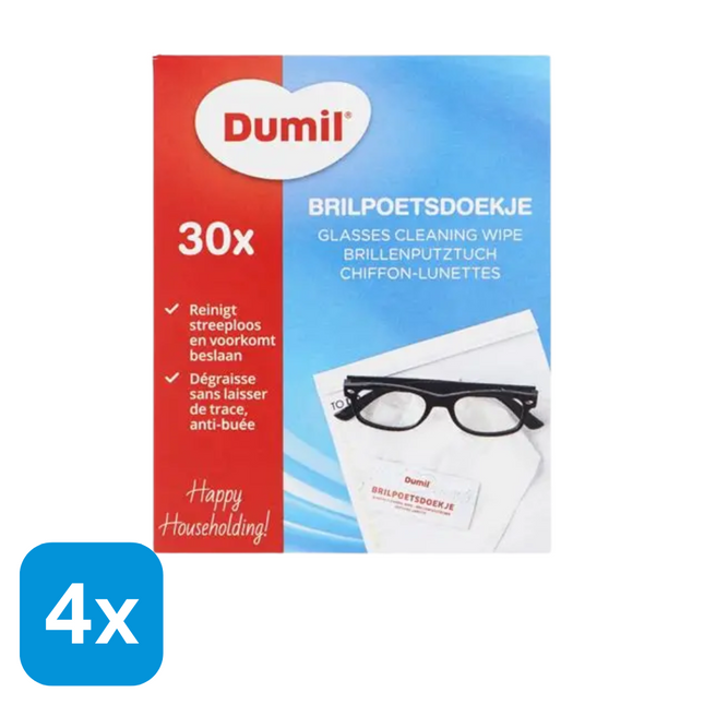 4x Dumil Brilpoetsdoekjes - 30 stuks