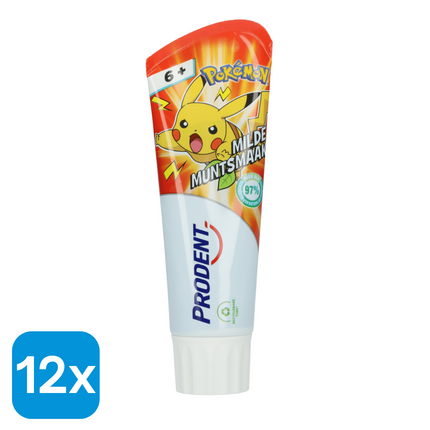 12x Prodent Tandpasta Pokémon 6+ jaar - 75 ml