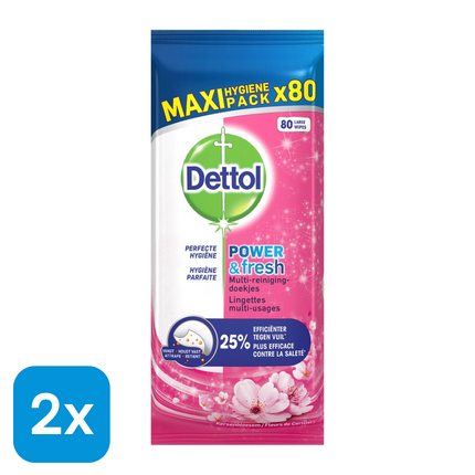 2x Dettol Schoonmaakdoekjes Kersenbloesem - 80 stuks