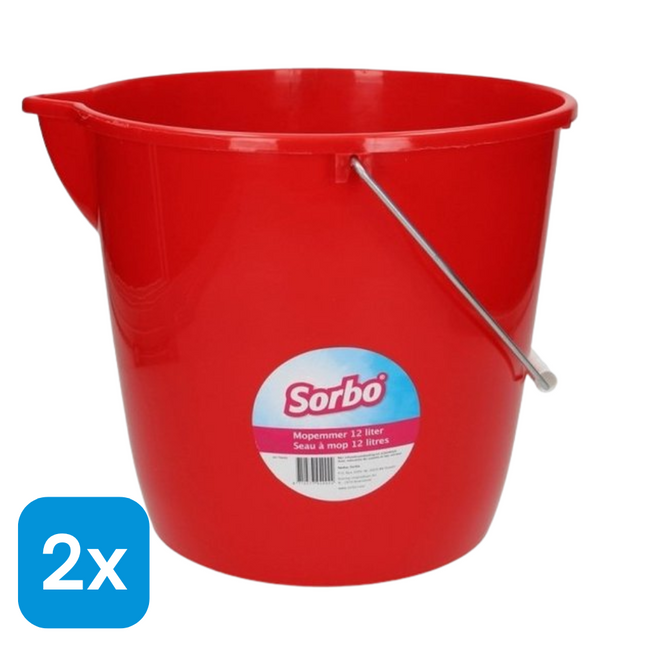 3x Sorbo Mopemmer Rood 12L
