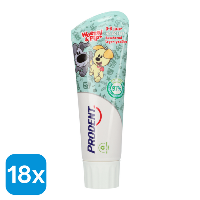 18x Prodent Tandpasta Woezel & Pip 0-6 jaar - 75ml