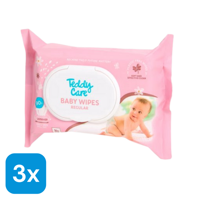 3x Teddy Care Babydoekjes - 90 stuks