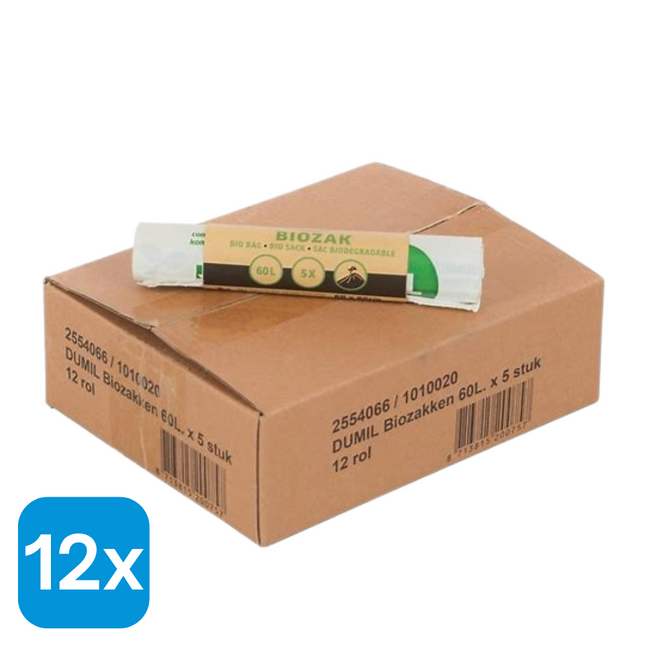 12x Dumil Bio Afvalzakken 60L - 5 stuks